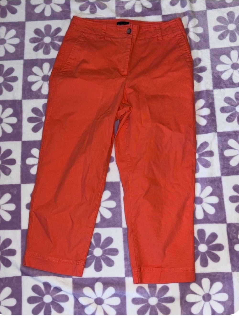 Talbots Bright Coral Cropped Chino Pants